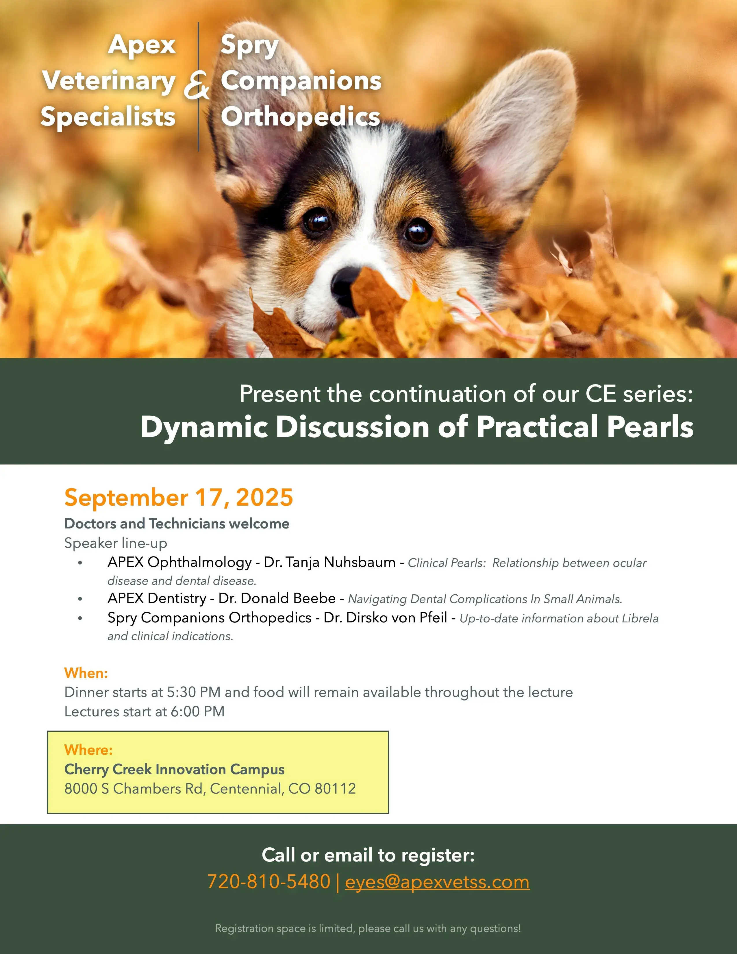 CE Flyer with the information listed above